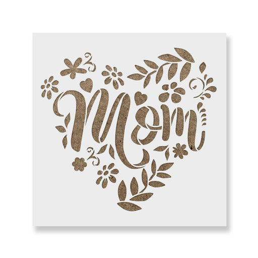 Mom Heart Mothers Day Stencil