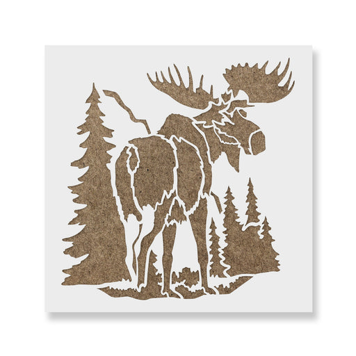 Moose In The Woods Stencil