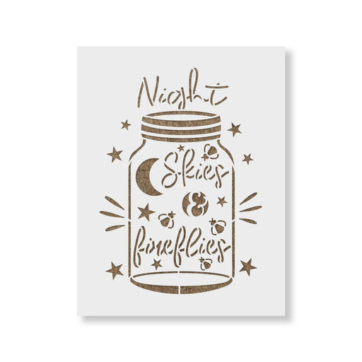 Night Skies Firefly Jar Stencil
