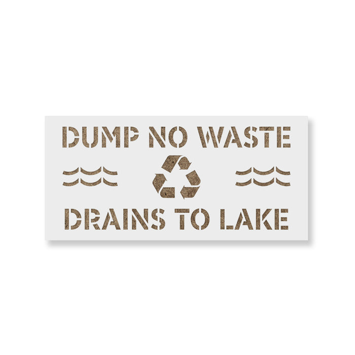 No Dumping Drains to Lake Stencil