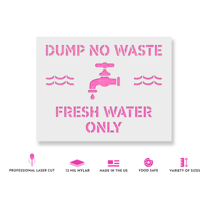 No Dumping Fresh Water Only Stencil