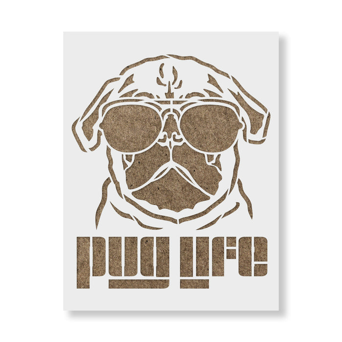 Pug Life Sunglasses Stencil