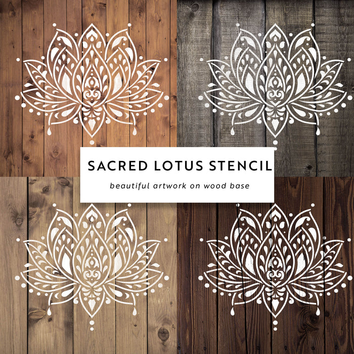 Sacred Lotus Flower Stencil