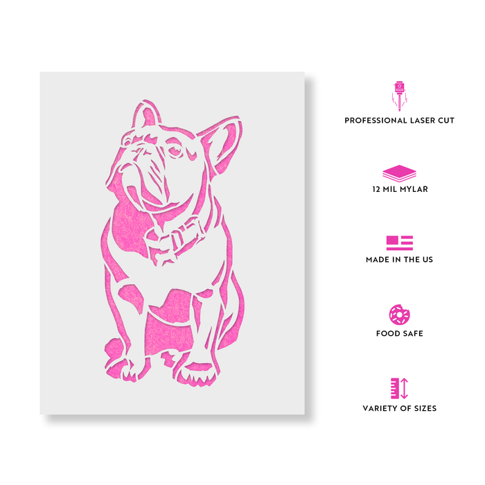 Sassy French Bulldog Stencil