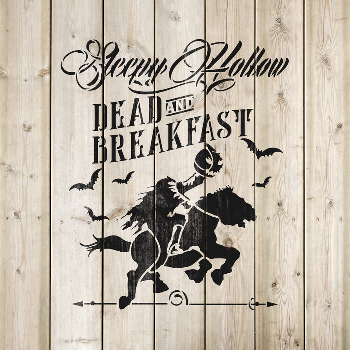 Sleepy Hollow Bed Breakfast Halloween Stencil