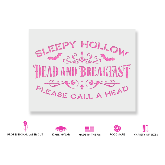 Sleepy Hollow Please Call A Head Stencil