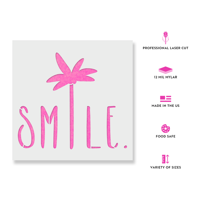 Smile Palm Tree Saying Stencil