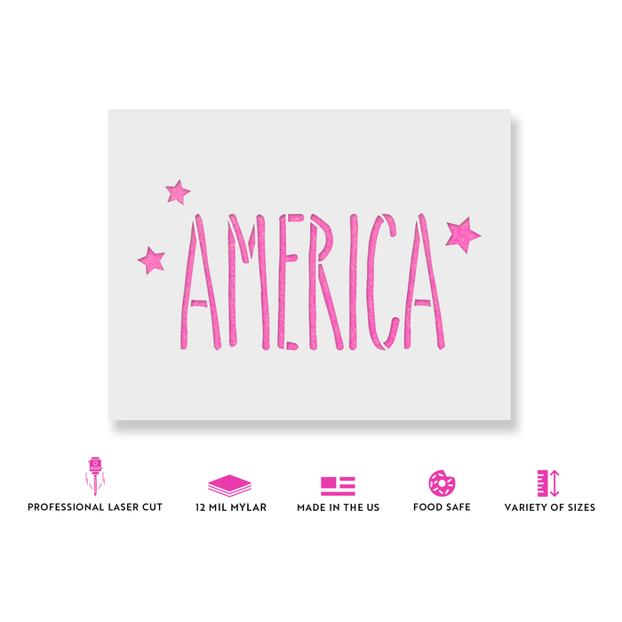 Starry America USA Independence Stencil