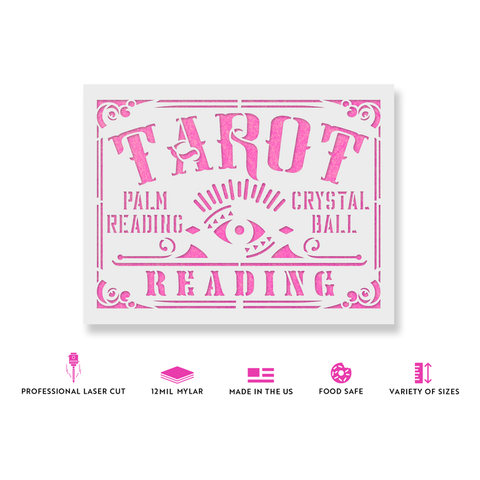 Tarot Reading Mystic Eye Stencil