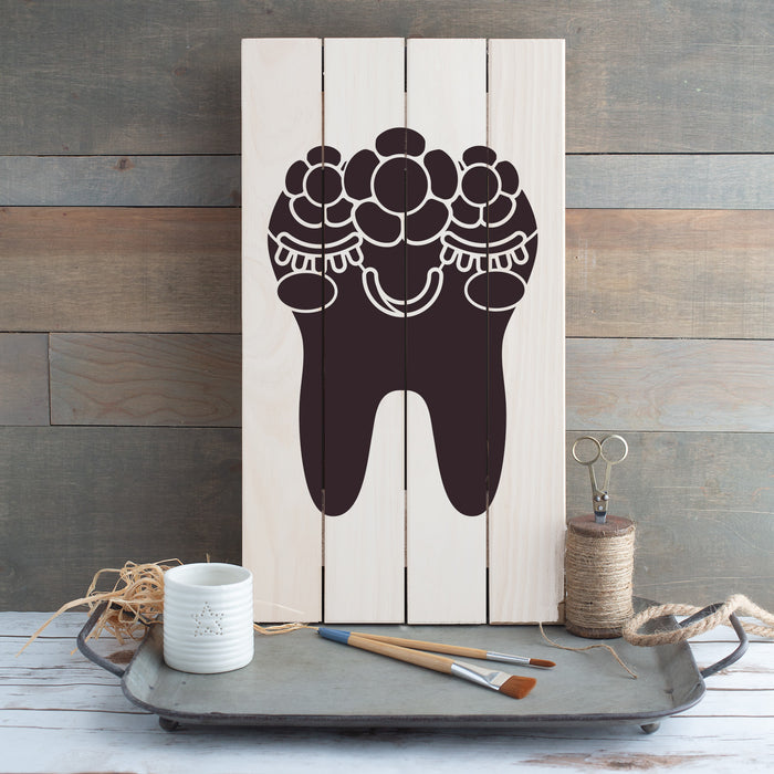 Tooth with Flower Crown Stencil