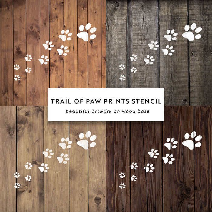 Trail of Paw Prints Stencil