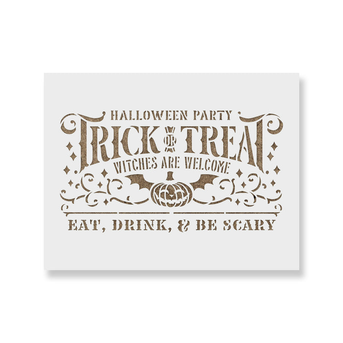 Trick Or Treat Halloween Party Stencil