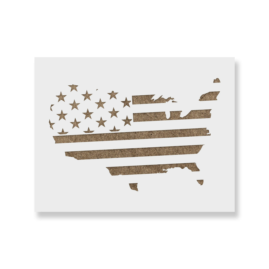 United States Map Flag Stencils - Stencil Revolution