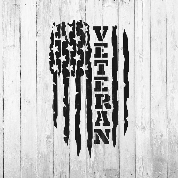 Veteran American Flag Stencil