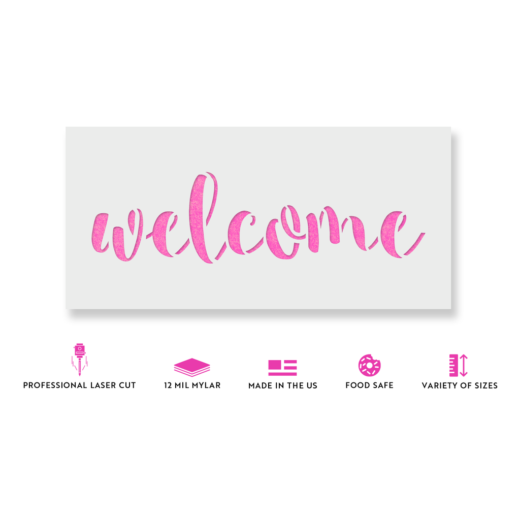 Welcome Stencil for Painting DIY Signs and Crafts