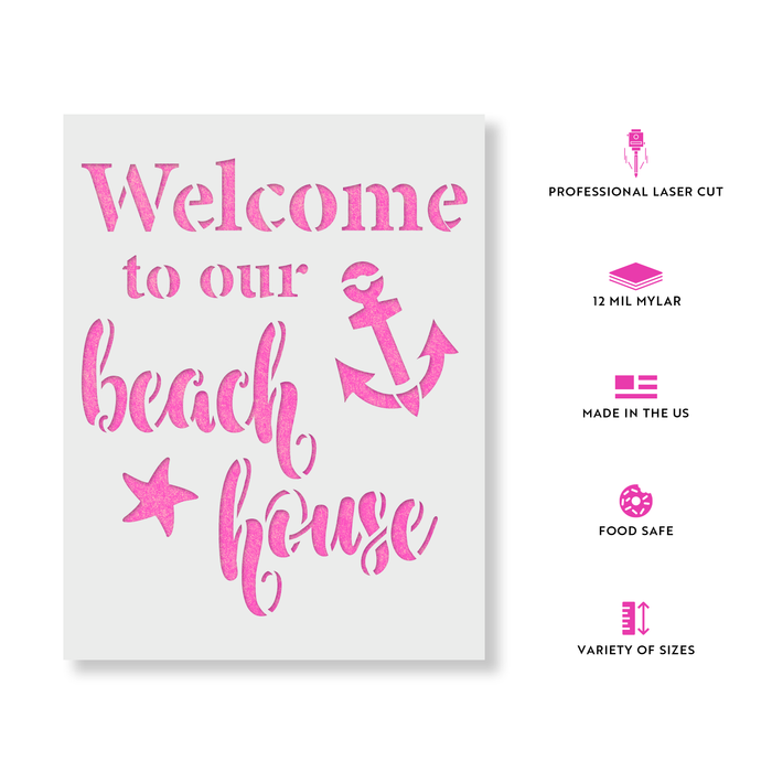 Welcome to Our Beach House Stencil