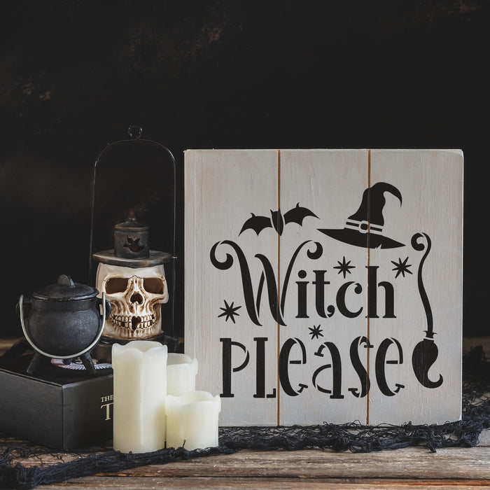 Witch Please Stencil