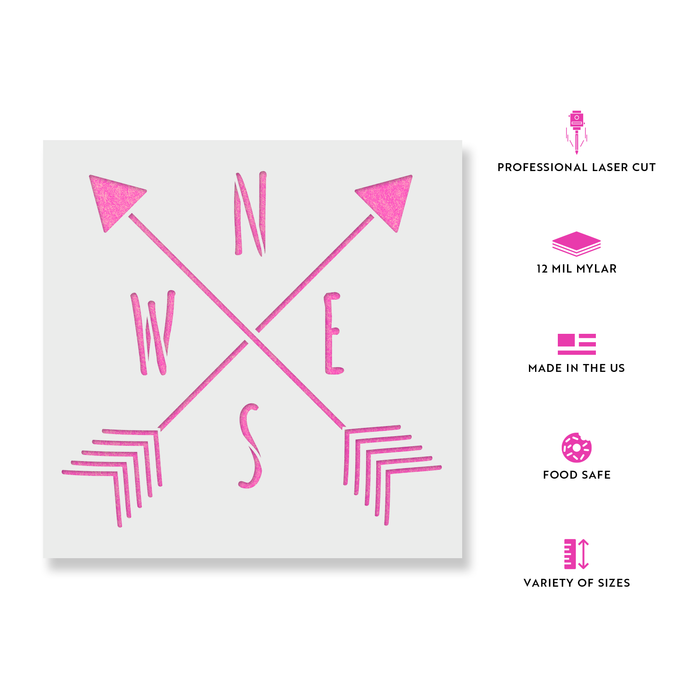 Arrow Compass Stencil