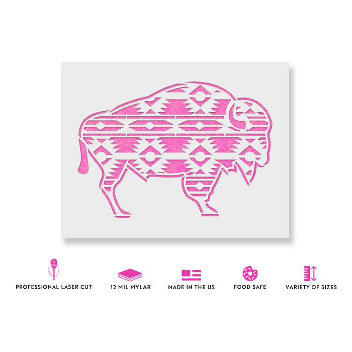 Aztec Buffalo Stencil