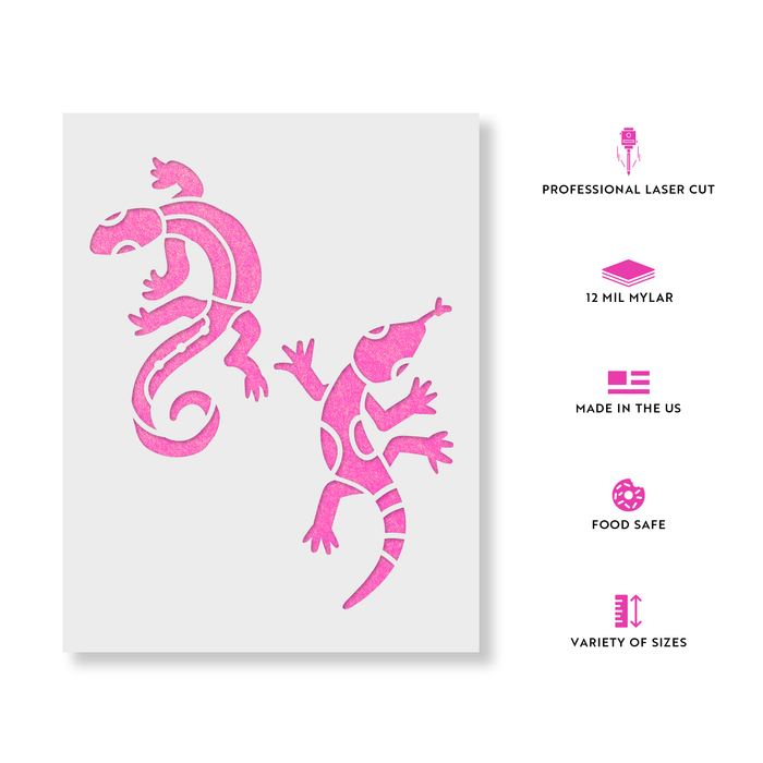 Aztec Lizards Stencil