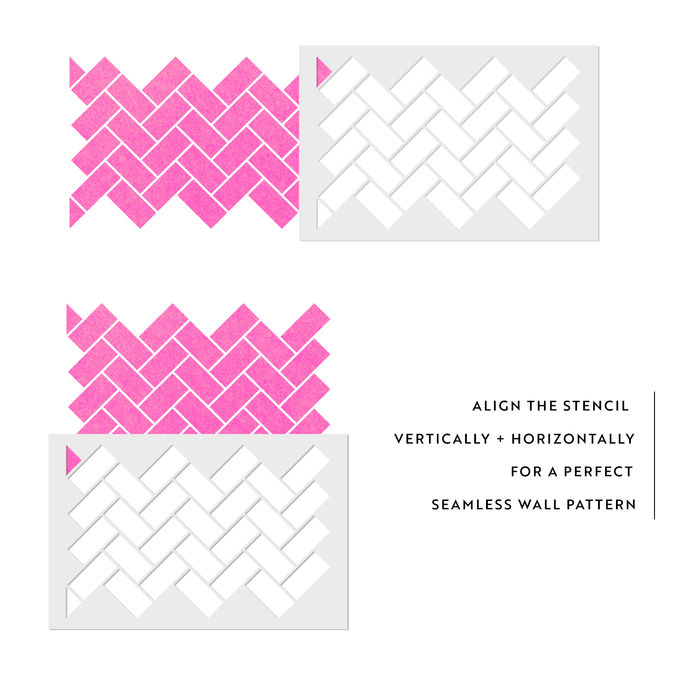Basic Brick Angle Pattern Wall Stencils - Stencil Revolution