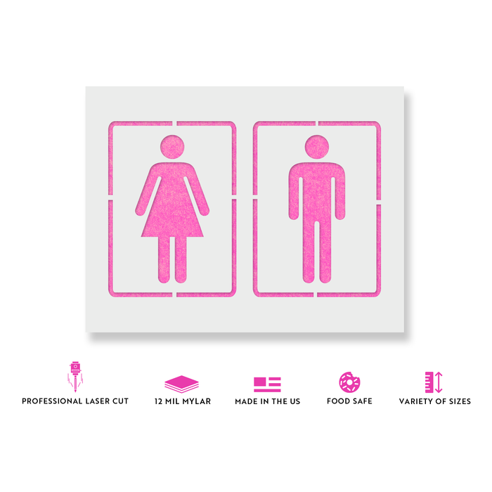 Pink Woman. Sign Pink Women's Restroom Sign
