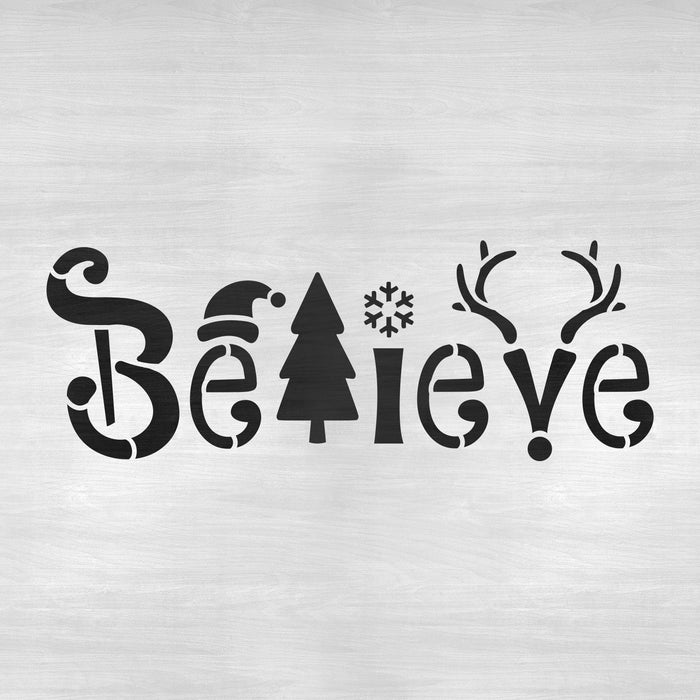Believe Stencil for Holiday DIY Crafting - Laser cut with Fast shipping believe-stencil-for-holiday-diy-crafting-laser-cut-with-fast-shipping