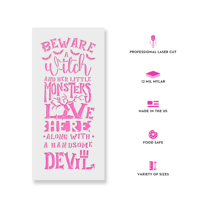 Beware A Witch Stencil