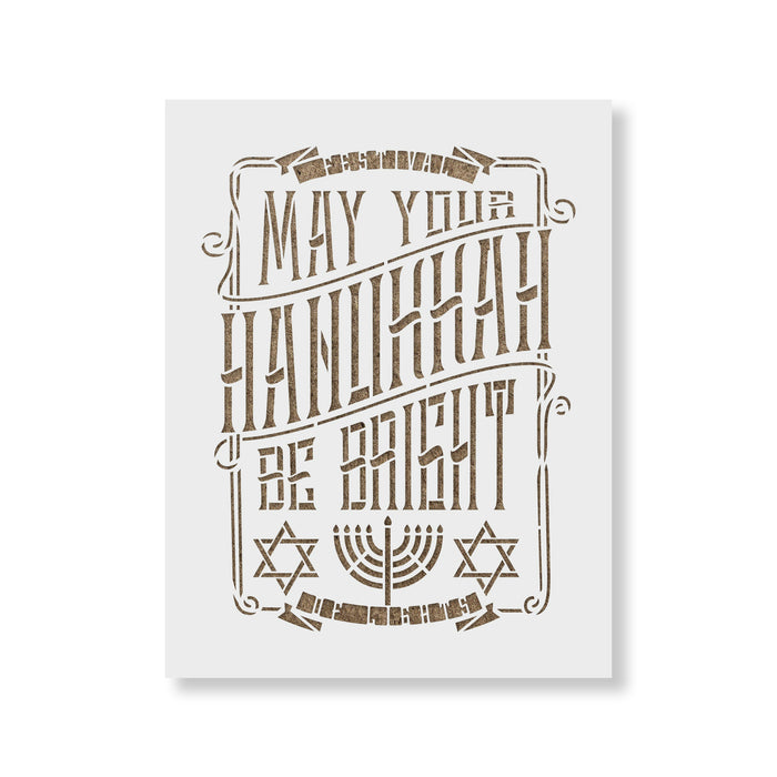 Bright Hanukkah Stencil