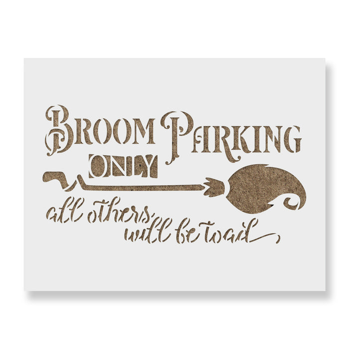 Broom Parking Crooked Broom Stencil