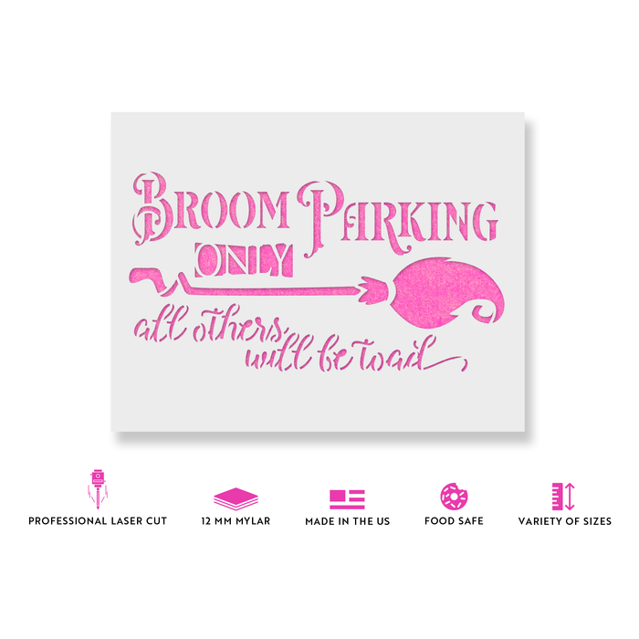 Broom Parking Crooked Broom Stencil