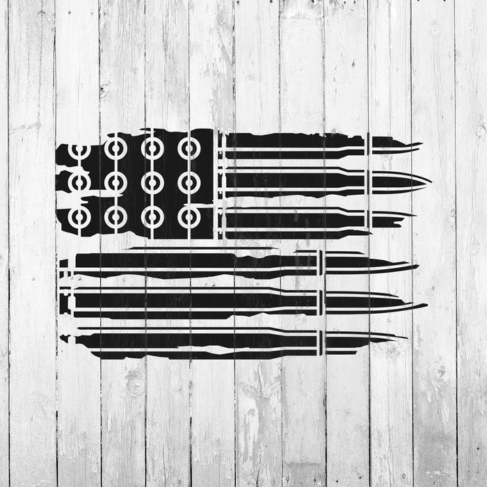 Bullets American Flag Stencil