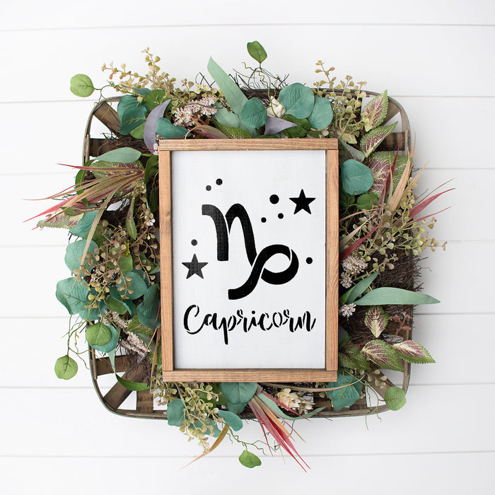 Capricorn Zodiac Symbol Stencil