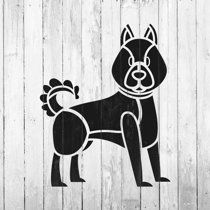 Cartoon Akita Stencil