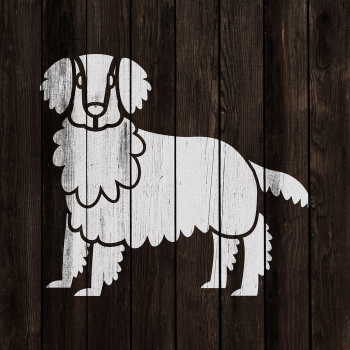 Cartoon Golden Retriever Stencil