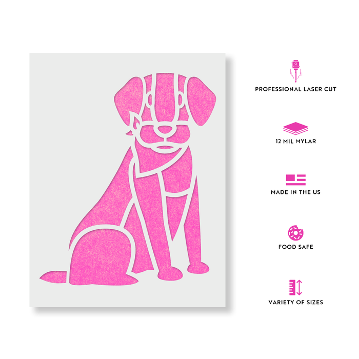 Cartoon Labrador Retriever Stencil