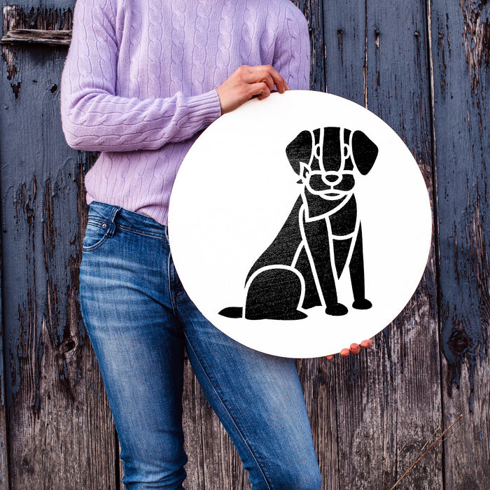 Cartoon Labrador Retriever Stencil