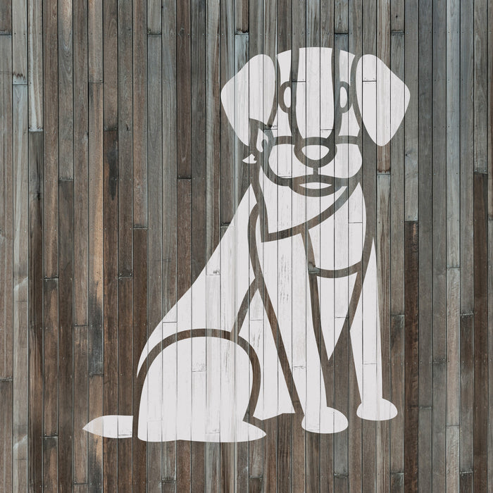 Cartoon Labrador Retriever Stencil
