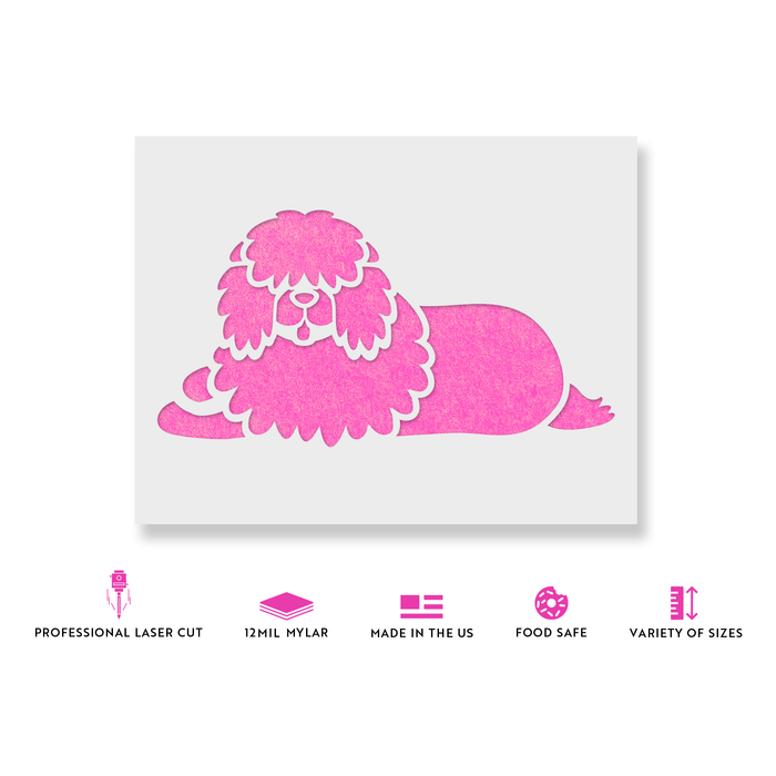 Cartoon Sheep Dog Stencil