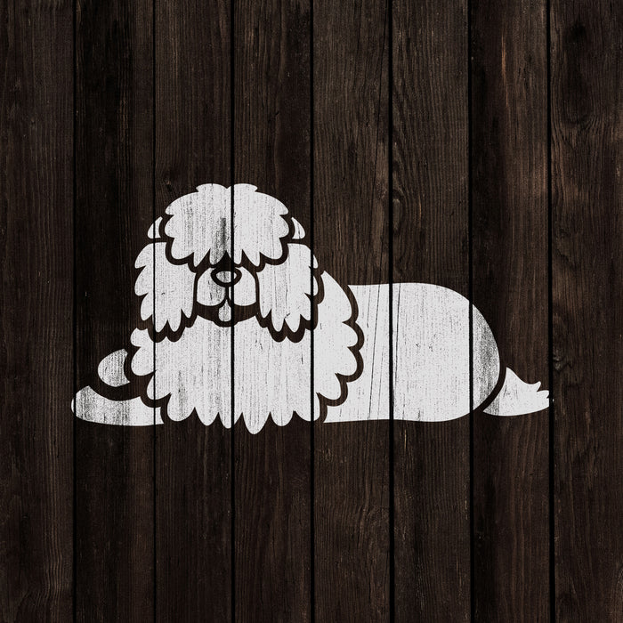 Cartoon Sheep Dog Stencil