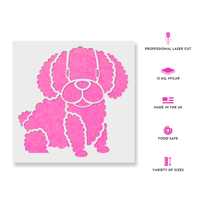 Cartoon Toy Poodle Stencil