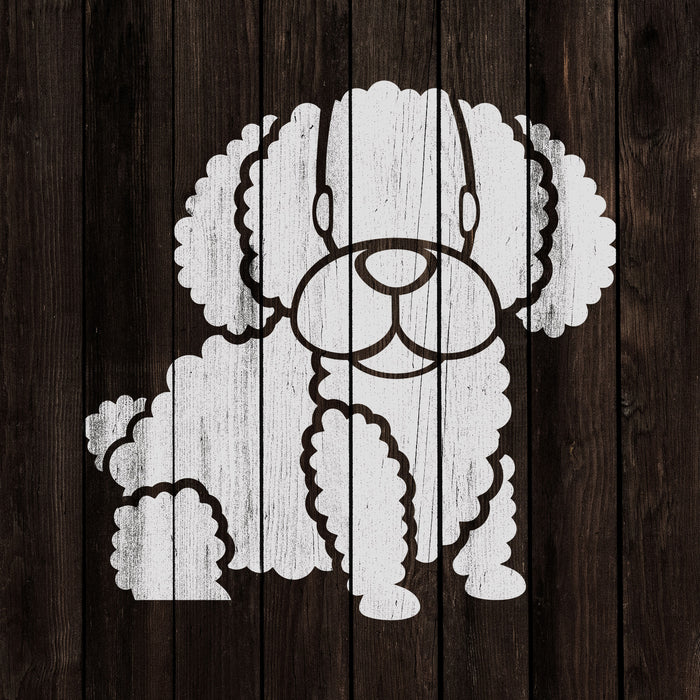 Cartoon Toy Poodle Stencil