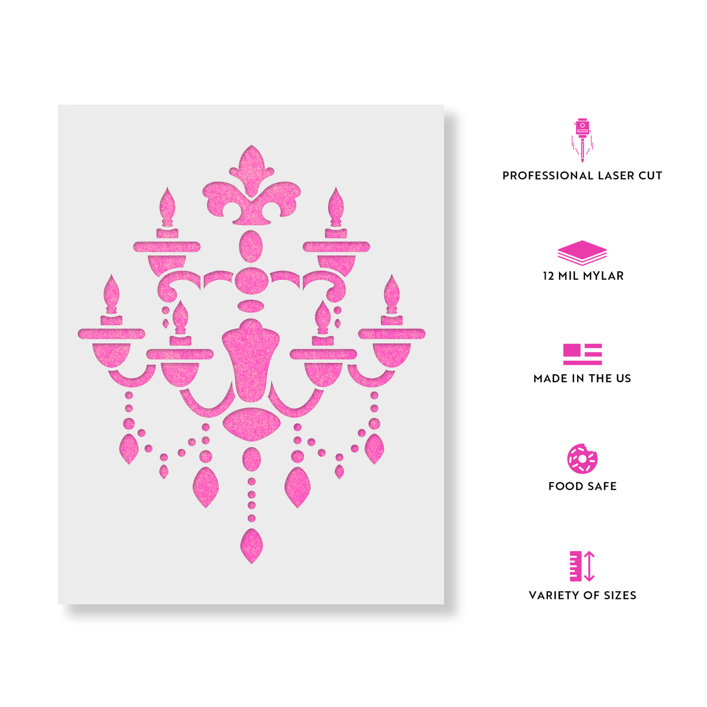 Chandelier Stencil - Crafting stencils in a wide variety of sizes