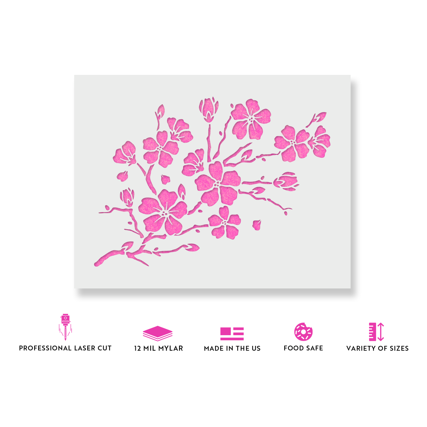Cherry Blossom Stencil - Japanese Cherry Blossom Stencils for DIY