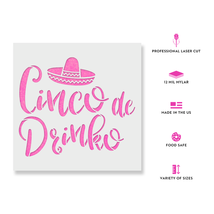 Cinco De Drinko Cinco De Mayo Stencil