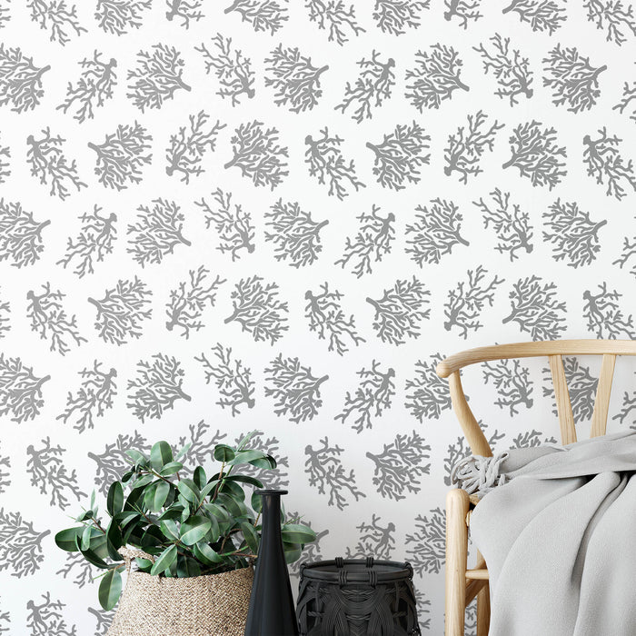 Coral Pattern Wall Stencil