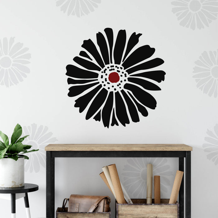 Daisy Floral Pattern Wall Stencil