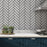 Diagonal Herringbone Tile Pattern Wall Stencil