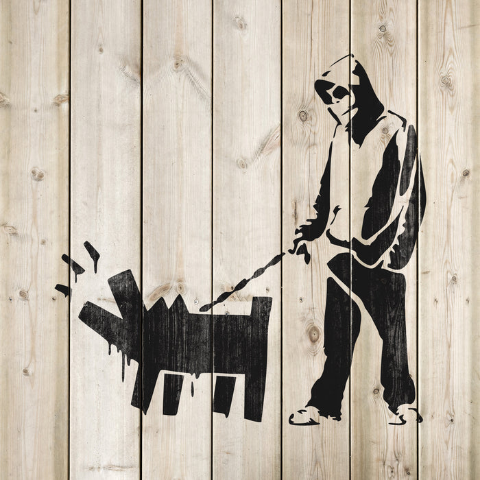 GOMAKERER 2-Pack Banksy Stencil Set – Reusable Self-Adhesive Screen Printing Stencils For DIY Wall & Fabric Decor