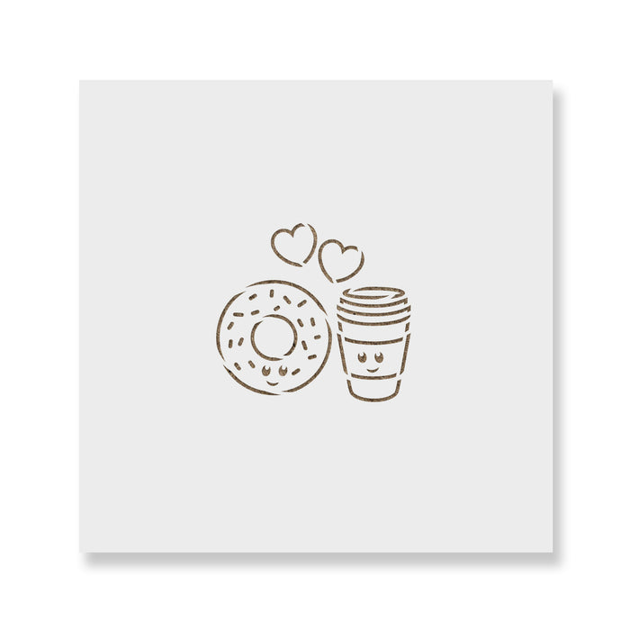 Donut And Coffee Cookie Stencil